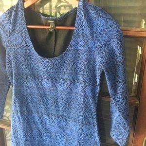 Royal Blue Tribal Print Bodycon Dress 🦋